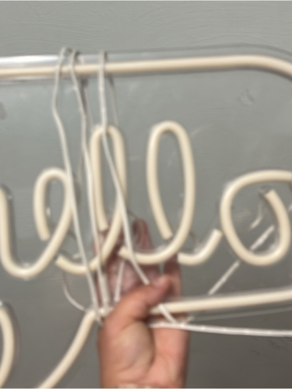 White Neon Script Sign - 'hello' Style